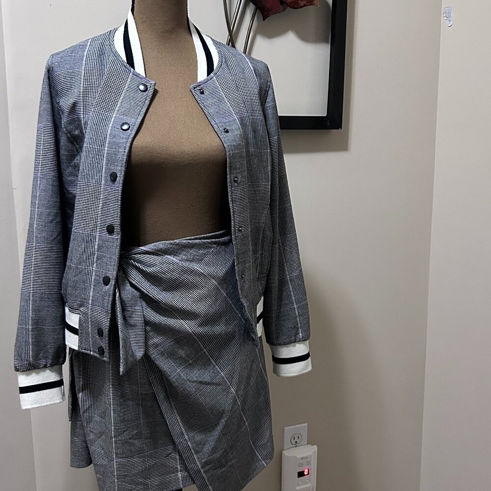 2 Piece Plaid Skirt Set